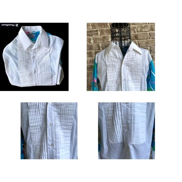 VTG Hand Tailored  Kaseys Tuxedo Shirt Small  Hawaii Gecko Palm Tree Pro… - Picture 10 of 12